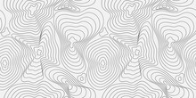 Vector Monochrome Seamless Pattern, Curved Lines, Black White Background. Abstract Dynamical Rippled Surface, Visual Halftone 3D Effect, Illusion Of Movement, Curvature. Design For Tileable Print