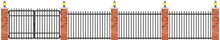 Realistic Brick And Steel Fence 