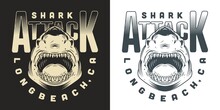 Shark Attack Flyer Monochrome Vintage