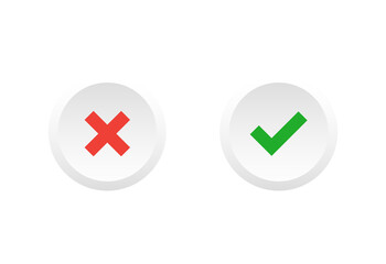 Poster - accept and decline button. simple design. vector illustration.