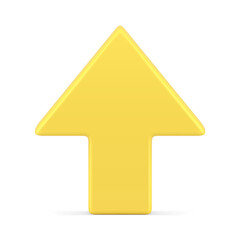 Poster - Yellow glossy vertical up arrow rise business growth graphic analyzing realistic 3d icon vector