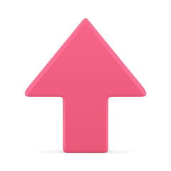 Poster - vertical pink arrow statistic data increase profit growth positive dynamic trend 3d icon vector