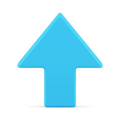 Poster - Bright blue up direction arrow success business presentation element realistic 3d icon vector