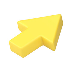 Poster - Yellow isometric cursor arrow pointer realistic 3d icon vector illustration