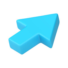 Poster - Blue cursor arrow pointer isometric realistic 3d icon vector illustration