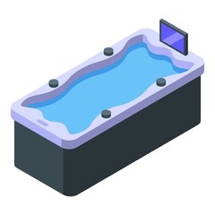 Poster - Hydro massage icon isometric vector. Spa health. Hot bath