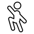 Karate training icon outline vector. Fight attack. People self defense