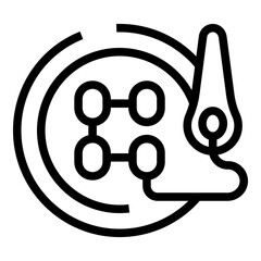 Poster - Button embroidery icon outline vector. Art craft. Workshop kids