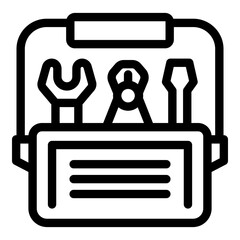 Poster - Hardware box icon outline vector. Kit case. Carpenter tool