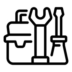 Poster - Repair toolbox icon outline vector. Tool kit. Kit case