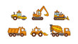 Cars mixer truck, excavator, road roller, truck