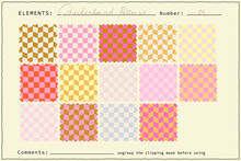  Set Of Checkerboard Background Seamless Hippie Pattern