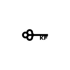 KF home key concept logo initial concept with high quality logo design