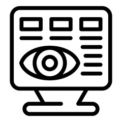 Poster - test eye vision icon outline vector. laser correction. care contact