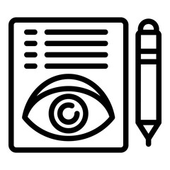 Sticker - Eye care icon outline vector. Care check. Contact test