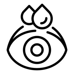 Poster - care drop eye icon outline vector. vision correction. check lens