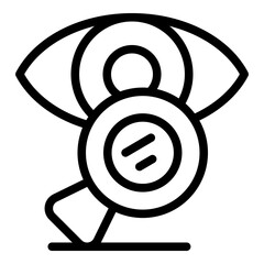 Poster - eye magnifier icon outline vector. lens test. oculist drop