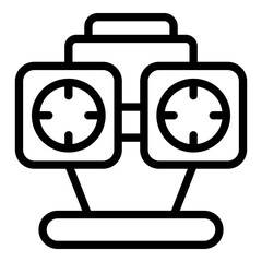 Poster - check eye icon outline vector. vision optician. care lens