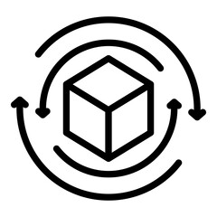 Poster - Parcel export icon outline vector. Container import. Port maritime