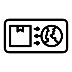 Poster - Parcel global delivery icon outline vector. Trailer van. Export service