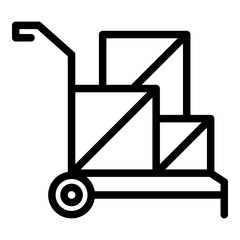 Poster - Cargo cart icon outline vector. Truck trailer. Van service