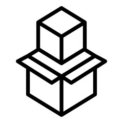 Poster - Carton box icon outline vector. Traffic van. Auto motion