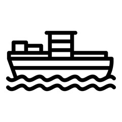 Poster - Cargo ship icon outline vector. Van service. Port maritime