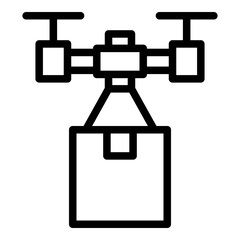 Wall Mural - Drone parcel delivery icon outline vector. Export traffic. Cargo trailer