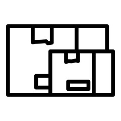 Poster - Lorry parcel icon outline vector. Delivery trailer. Traffic freight