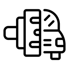 Poster - Paint new car icon outline vector. Check body. Garage finish
