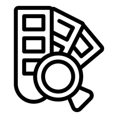 Poster - Check car paint icon outline vector. Garage body. Painter spray
