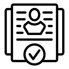 Sticker - Approved form icon outline vector. Loan credit. Finance paper