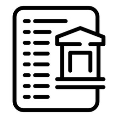 Canvas Print - House document icon outline vector. Loan application. Credit finance