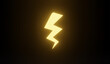 © vensto - A Yellow Thunder and Bolt Lighting Flash Icons Set isolate on black background. Thunder Symbol. 3D rendering illustration.