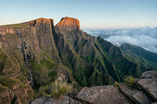 Dawn Light At The Amphitheatre, Drakensberg Mountains, Royal Natal National Park, KwaZulu-Natal Province