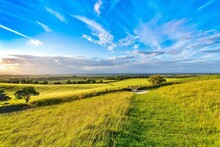 The South Downs National Park On A Summer Evening, Near Wilmington, East Sussex, England