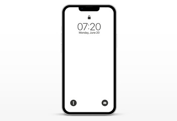 Leinwandbilder - High quality realistic smartphone mockup with editable screen isolated vector. Smart phone mockup for UI UX, business presentation. Device preview. 3D mobile phone with a shadow on a white background.