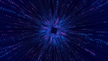 Poster - Abstract digital background. Data flow information. Concept of digital communication. Big data visualization. 3D rendering. 4k animation.