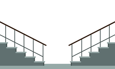 Two stairs on a white background