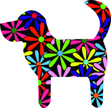 Dog Outline In Colors Illustration Digital