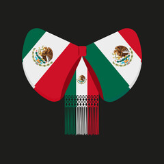 Wall Mural - Traditional Mexican bow tie worn by the mariachi or charro for the celebration of the independence of Mexico or the celebration of Mexican holidays.