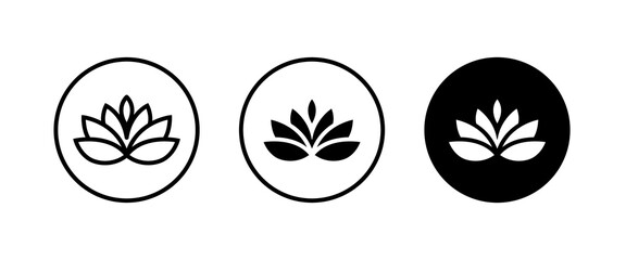 Wall Mural - lotus flowers, Lotus, Lily Flower Icon. Spa icons button, vector, sign, symbol, logo, illustration, editable stroke, flat design style isolated on white linear pictogram