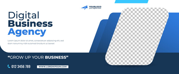 Wall Mural - Business marketing agency horizontal banner design template