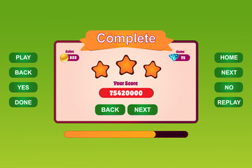 Poster - Casual game ui menu pop up Vector