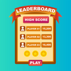 Poster - Colorful Game leaderboard Design with abstract Background Vector