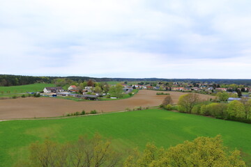 arial photo of the landscape in germany in joachimsthal, brandenburg (from biorama-projekt tower)