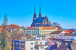 Magnificent Cathedral of Saints Peter and Paul with its high spires is the most exciting landmark of Brno, Czech Republic