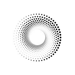 Wall Mural - Dot circle logo halftone background. Vector illustration.	