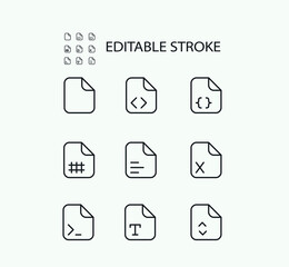 Poster - Simple Set of Files Related Vector Line Icons. Contains such Icons as Folder and Multimedia. Editable Stroke. 72x72 Pixel Perfect.