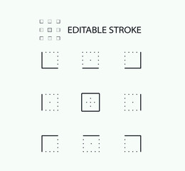 Poster - Simple Set of Arrow Related Vector Line Icons. Contains such Icons as Frame and Pattern and more. Editable Stroke. 72x72 Pixel Perfect.